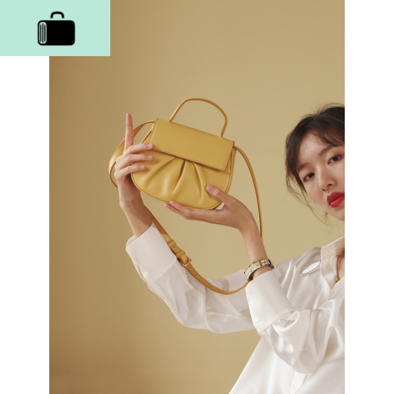 BAG法式小众褶皱软皮马鞍包云朵包包2020新款潮斜挎小圆包女NEWLAKE高清大图