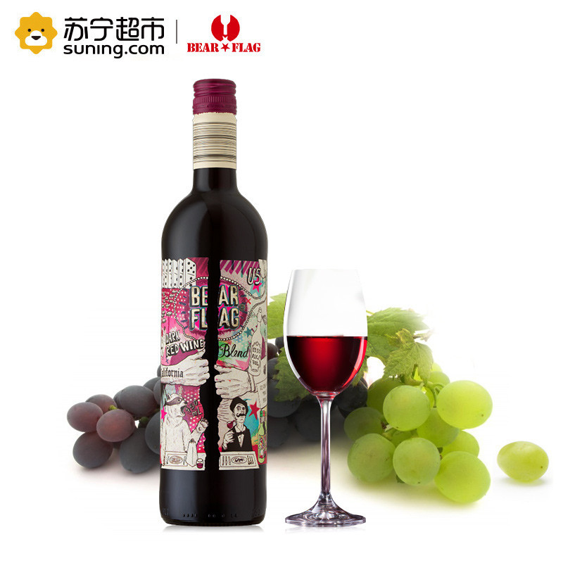 熊旗TM加州深红混酿葡萄酒 750ml 单支装