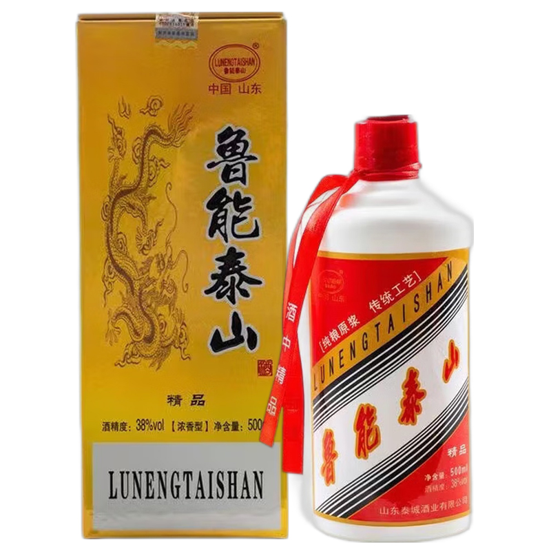 鲁能泰山 精品 38度浓香型白酒 500ml/瓶 单瓶礼盒装