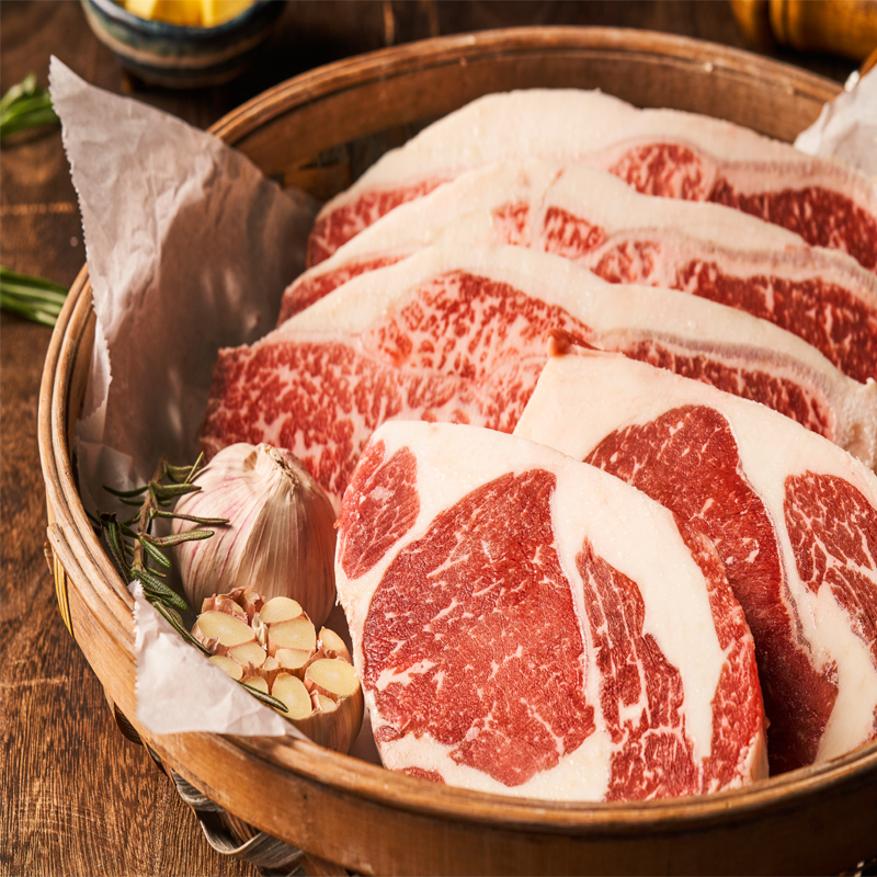 原切牛排无腌制无拼接牛排套餐8片装(西冷150g*4片+眼肉150g*4片)黄油+迷迭香+胡椒海盐+厨房纸+黑椒酱