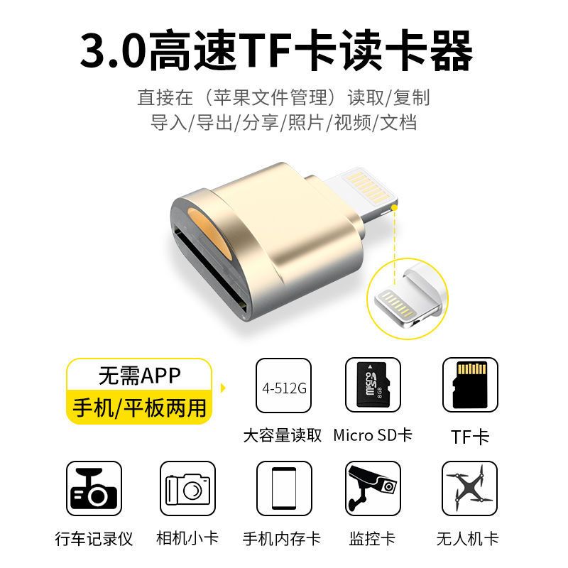 [官方正品]typec口OTG转接头 适用苹果手机读卡器ubs3.0高速车载TF行车记录仪OTG扩展内存卡