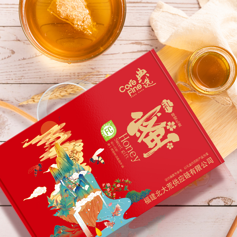 大荒金老农典选蜂蜜礼盒750g天然发酵零添加醇厚口感独特工艺锁营养全家健康好滋味高清大图