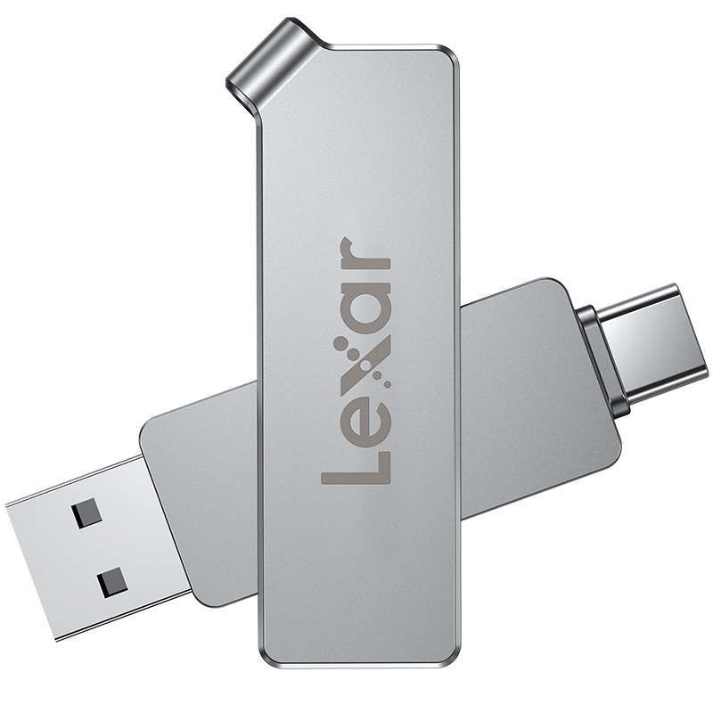 雷克沙(Lexar)D30C U盘 128GB USB3.1与Type-C双接口读150MB/s手机电脑两用金属外壳银色高清大图
