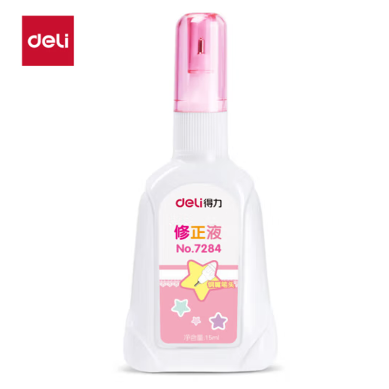 得力(deli)15ml修正液涂改液改正液不锈钢笔头修正笔7284 单支装 26支起售