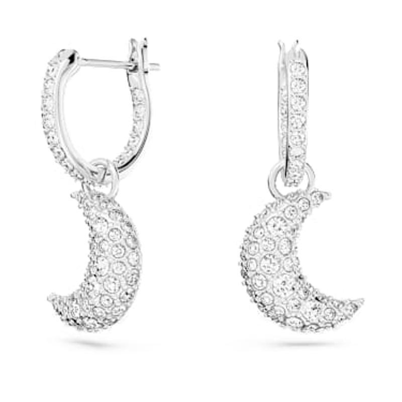 施华洛世奇(SWAROVSKI)迷你月牙水晶 hoops 耳钉女款时尚潮流镶嵌