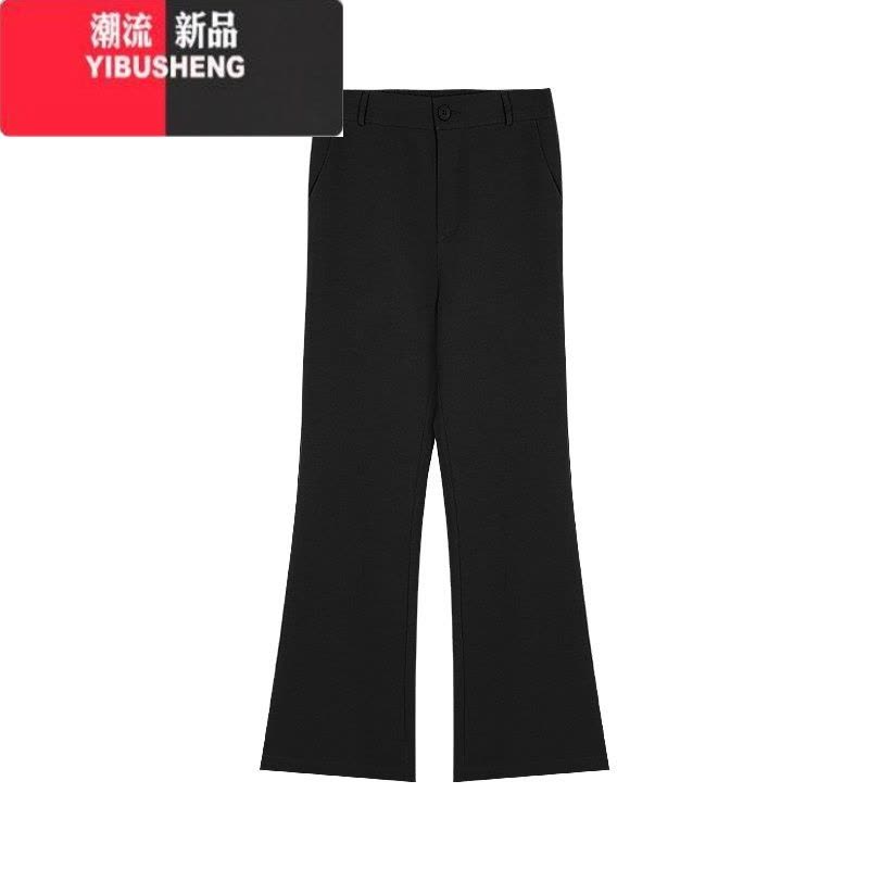 YIBUSHENG简约百搭西装微喇叭裤休闲裤女春季高腰显瘦拖地裤长裤子图片