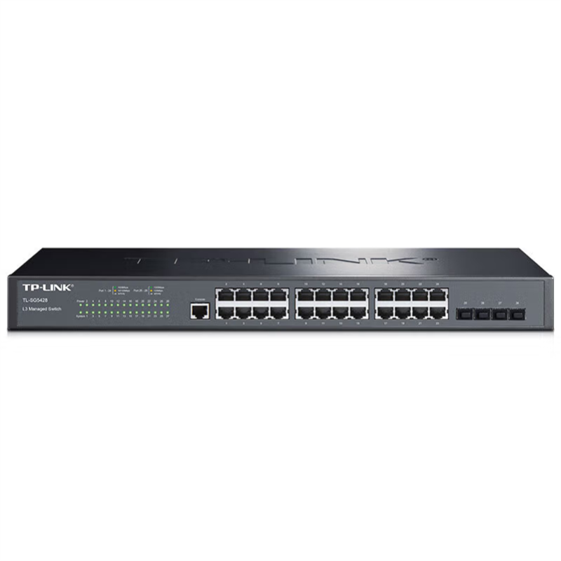 TP-LINK 24口千兆三层网管交换机 4个光纤口 TL-SG5428 台