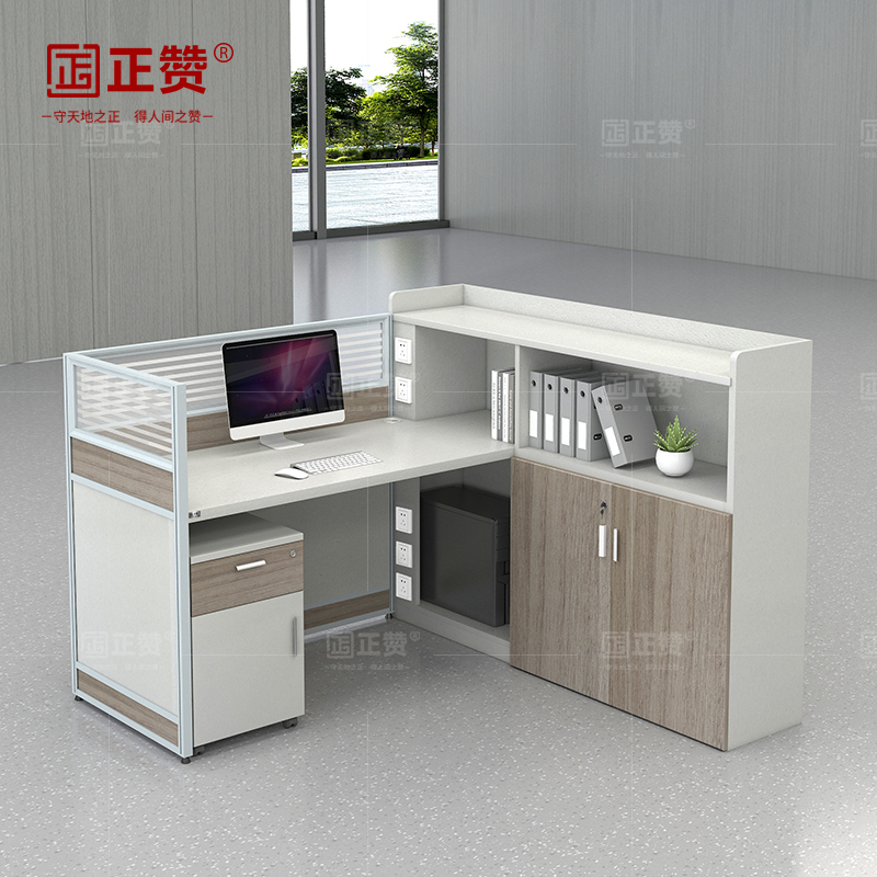 正赞 办公桌屏风工位含折叠床 1600*1600*1100mm高清大图