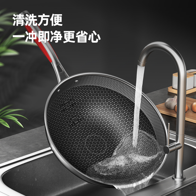 康巴赫旗舰炒锅厨具套装全套家用多件套 不锈钢六件套-五代炒锅+菜板+高压锅+煎锅+汤锅+蒸锅高清大图