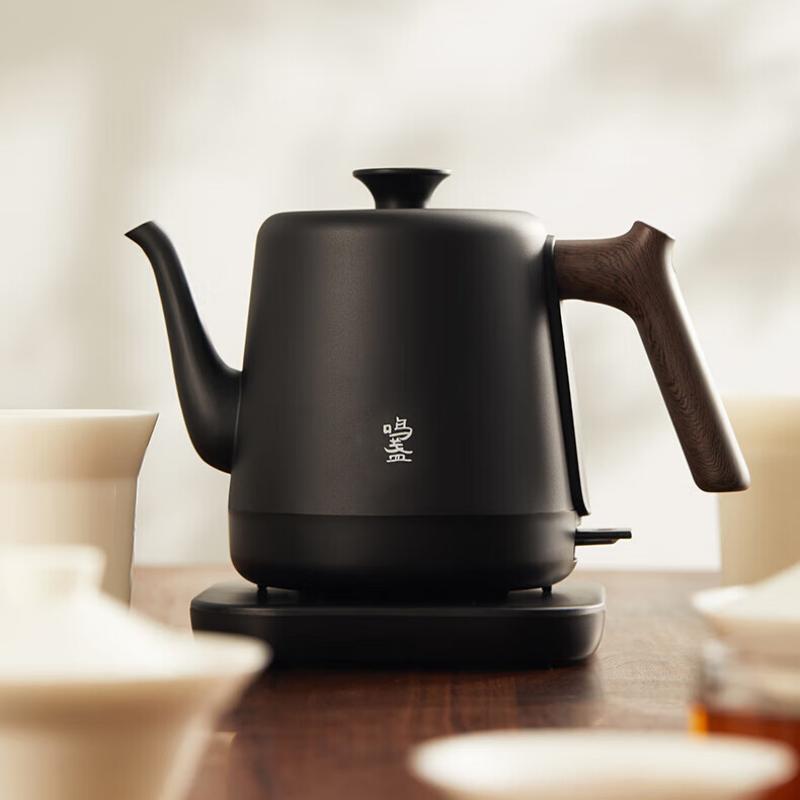 鸣盏(MINGZHAN)茶烧水壶 电热水壶 功夫茶壶 茶艺师专用电茶壶 智能茶具 磨砂工艺 MZ153 黑色 / 台高清大图