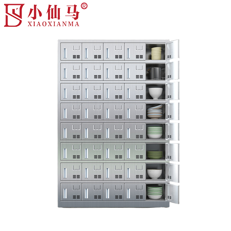 小仙马 304不锈钢食堂碗柜餐具柜 30门、40门 个高清大图