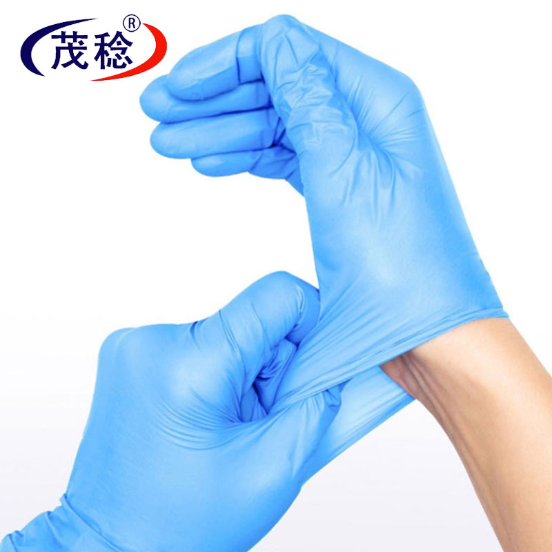 茂稔 一次性手套 丁腈手套 蓝色手套 S盒高清大图