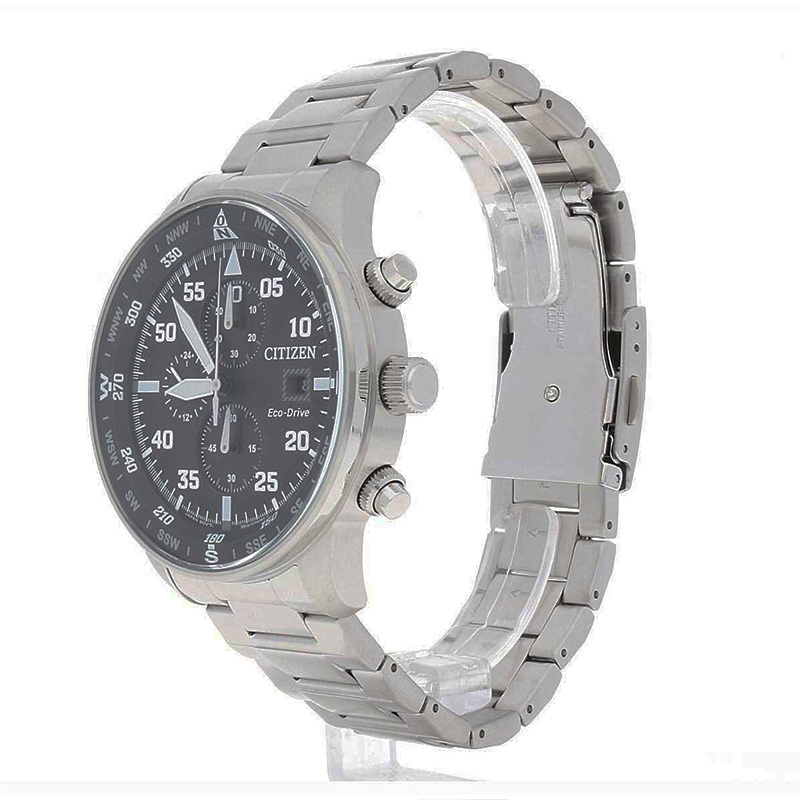 [直营]CITIZEN西铁城ECO-DRIVE SS钢带三眼计时炫酷光动能男士手表男表CA0690-88E