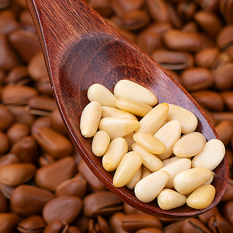 黄金果农开口松子300克罐装健康零食干果精选松子自然原香营养美味高清大图