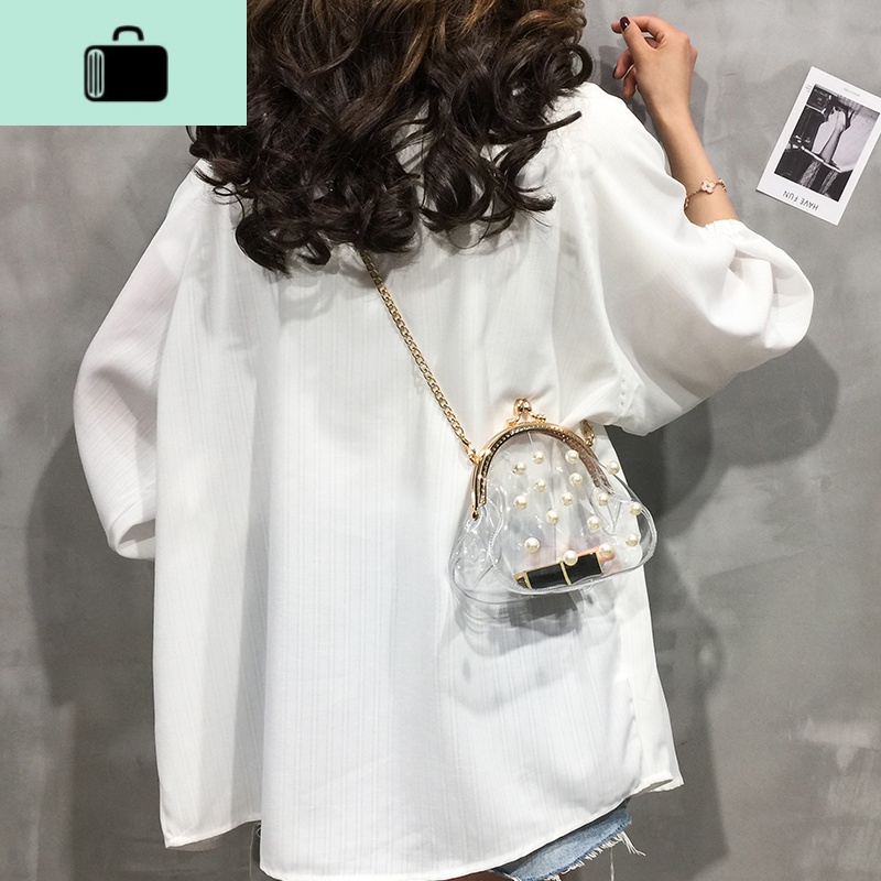 夏天透明小包包女包新款2020小清新韩版洋气仙女果冻贝壳包斜挎包NEW LAKE女斜挎包高清大图