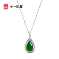 金一国囍Ag925银仿玉髓女士款吊坠挂坠送女友送妈妈含配链(定价)BGB008