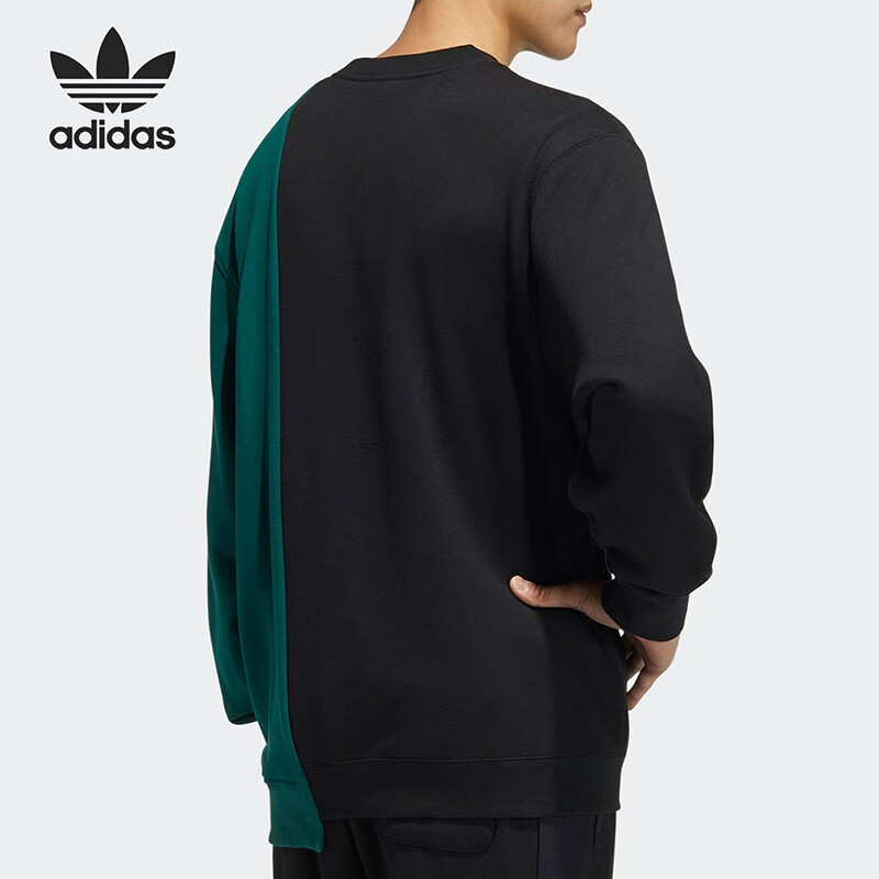 阿迪达斯(adidas)三叶草新款男装运动宽松舒适卫衣圆领套头衫HC0379