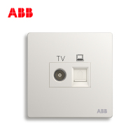ABB开关插座无框轩致雅典白墙壁86型插座面板电视电脑插座AF325