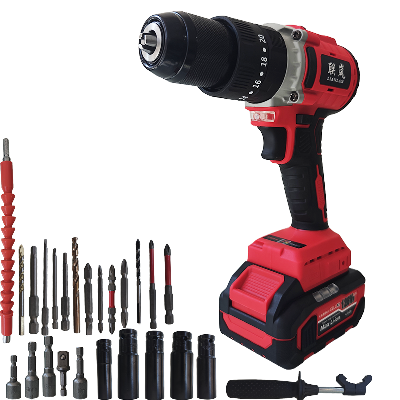 联岚锂电手电钻手枪钻冲击钻13mm/套 4.0AH两电一充