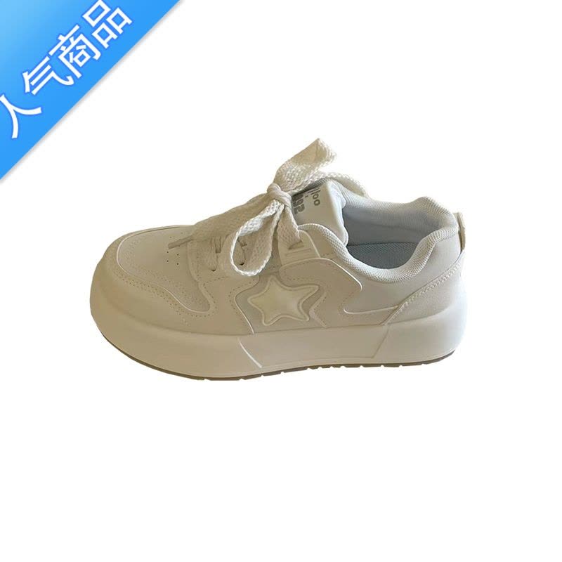 SUNTEK油桃Yoto小众百搭厚底星星小白鞋2023春季新款韩版休闲运动板鞋女图片