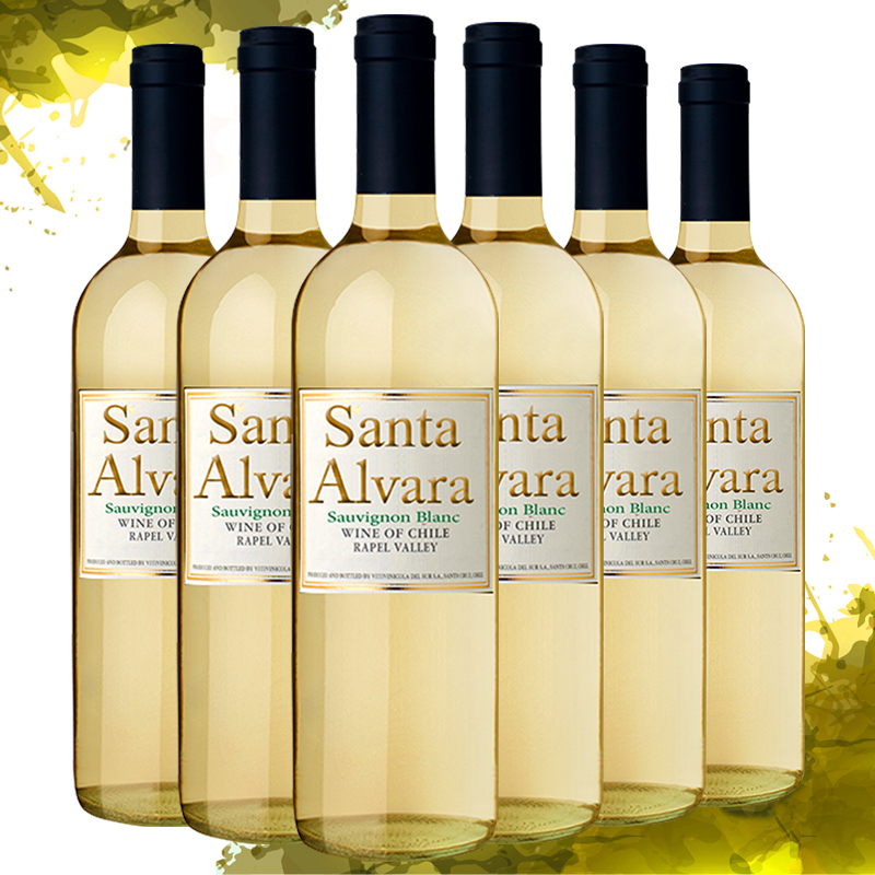 智利原瓶进口 桑塔奥拉苏伟浓白葡萄酒Santa Alvara Sauvignon Blanc 整箱装750ml*6