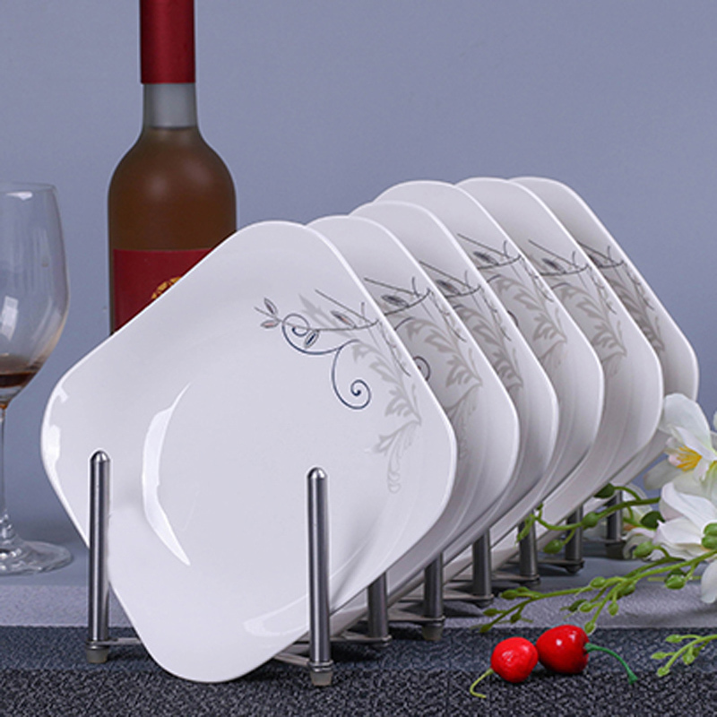 景德镇家用水果盘圆盘菜碟方形盘子陶瓷餐具纯白7英寸圆盘1个>800_800