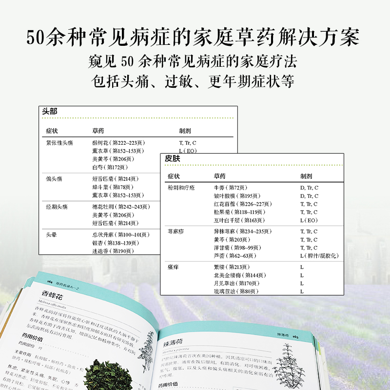 [醉染正版]DK生活家庭草药百科手册 中药养生治病书 中医养生保健书籍大全 药方配制功效药材图鉴40种药用植物50种常高清大图