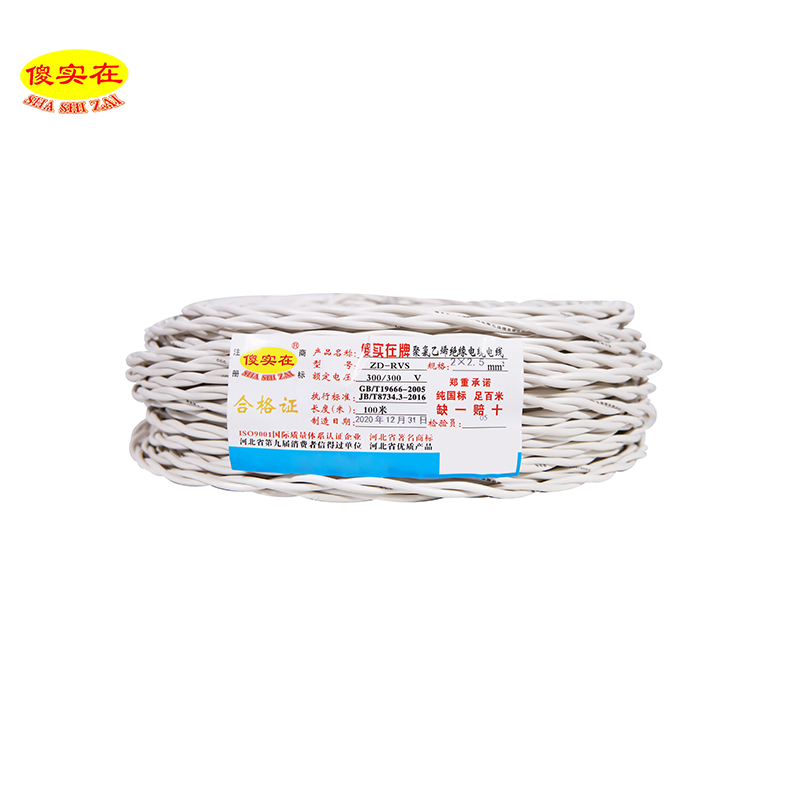 傻实在(SHASHIZAI) 电线 国标阻燃胶质线 100米 ZD-RVS 2*2.5 盘