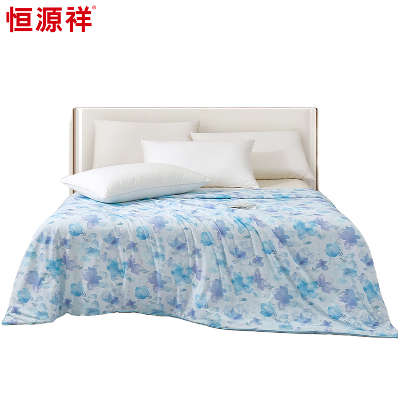 恒源祥奈特绵针织印花双面凉感夏被-陌上烟雨200*230cm 1AF2657-3-2高清大图