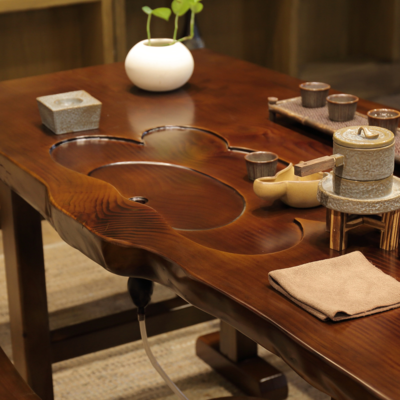 寻木匠茶桌椅组合新中式实木茶台整板原木大板禅意功夫茶几茶具套装