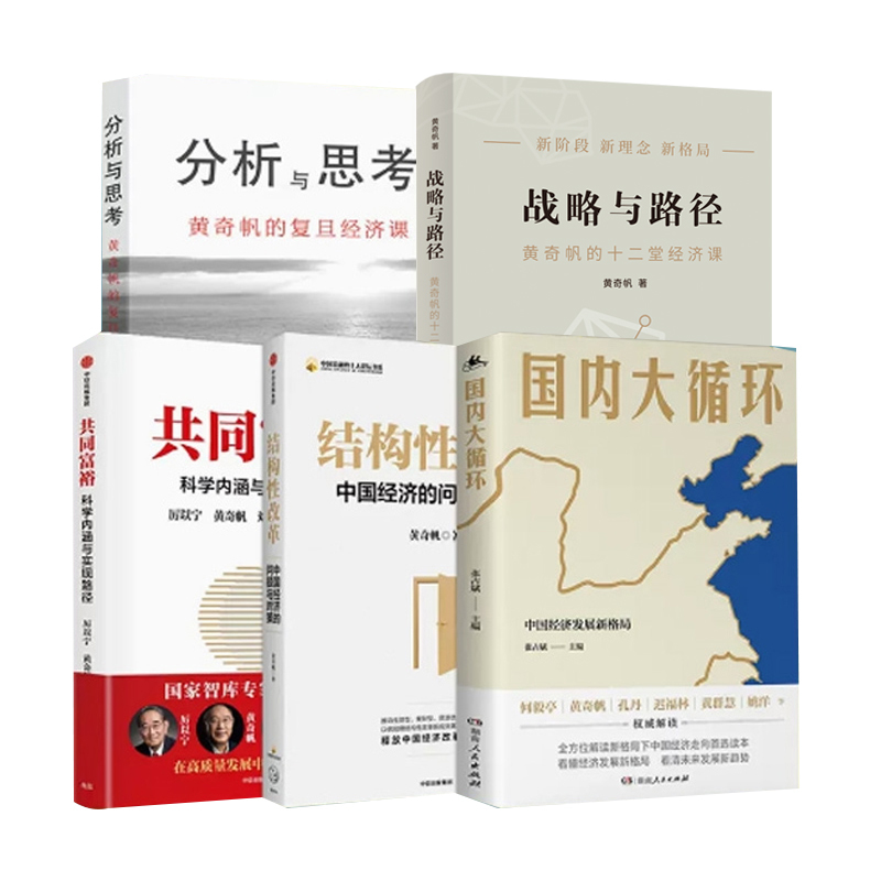战略与路径+分析与思考+共同富裕+国内大循环+结构性改革 [正版]5册黄奇帆的复旦经济课 分析与思考+结构性改革+战略性