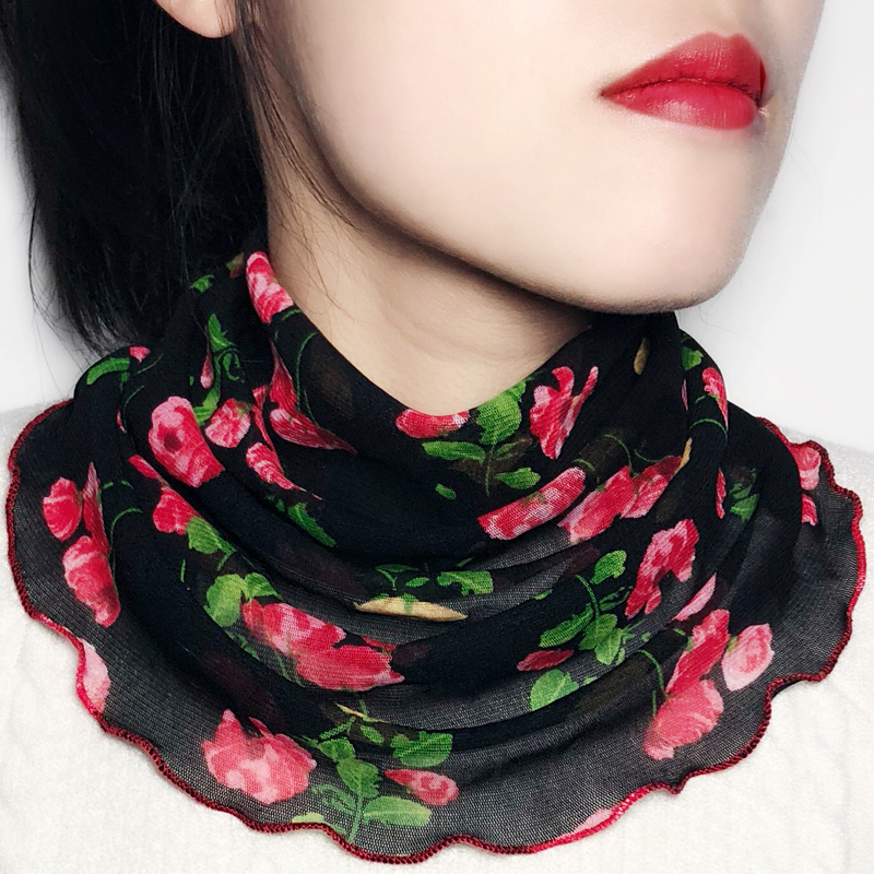 围脖围巾脖套女小丝巾假领子套头春秋冬季薄款护颈椎保暖百搭时尚