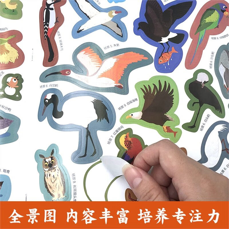 [正版]全5册我身边的大自然全景贴纸书3-6岁儿童益智贴图书宝宝全脑开发书籍幼儿专注力脑力训练贴贴画动物世界高清大图