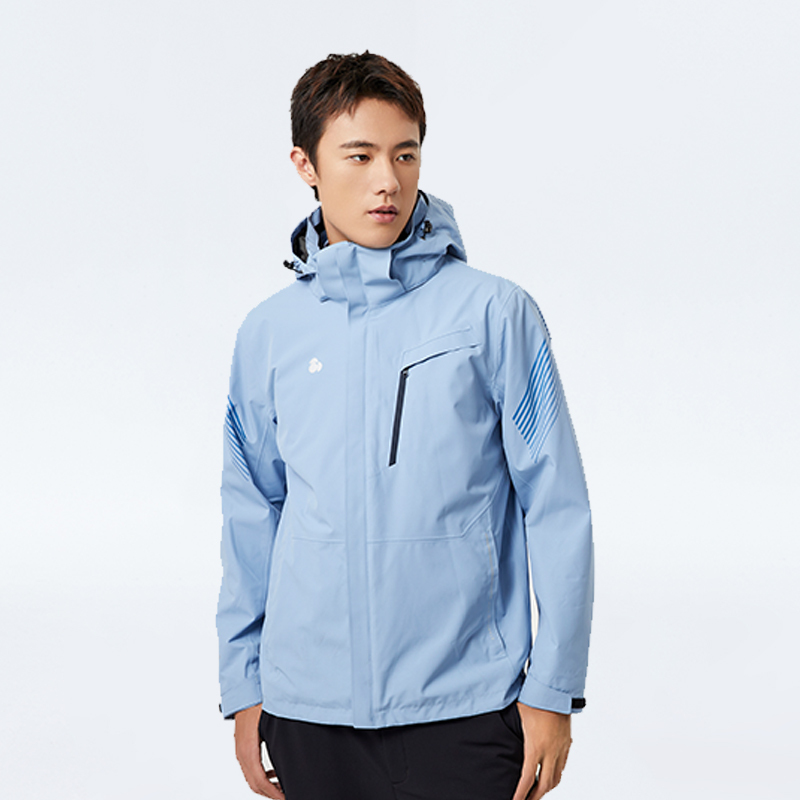 思凯乐户外新品秋冬男女保暖软壳内胆三合一冲锋衣 男款 藏蓝海冰蓝