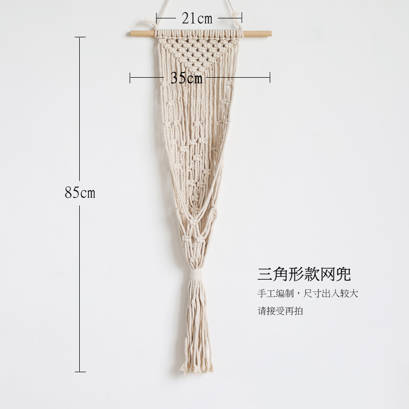[收纳挂毯]北欧清新壁饰装饰墙面波西米亚手工编制服装店 三维工匠 三角形款挂毯高清大图