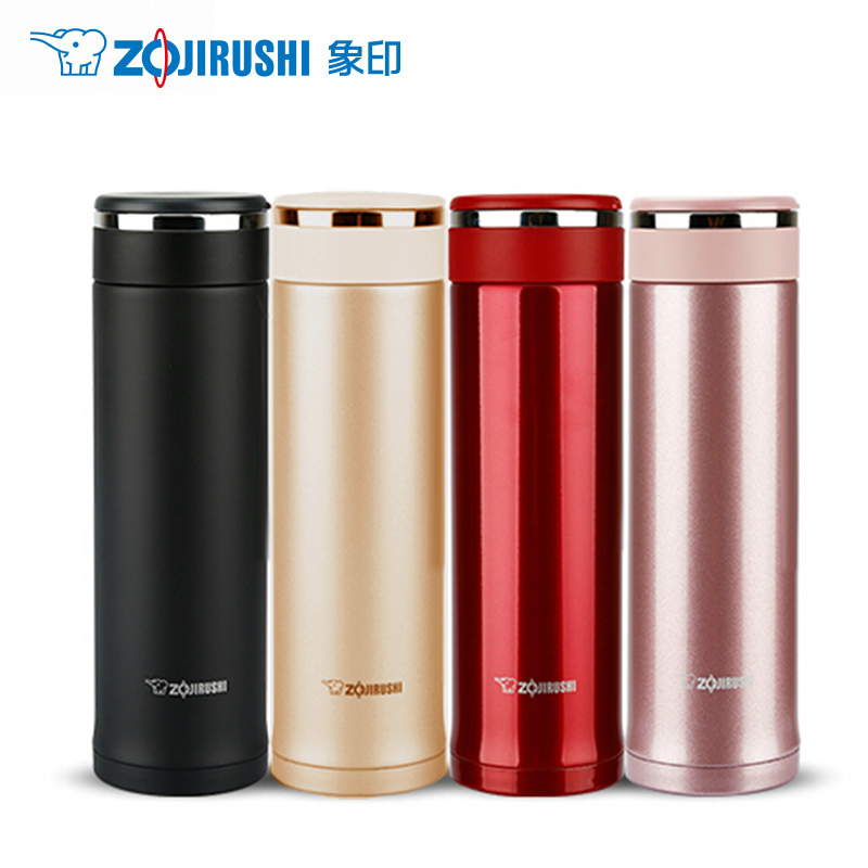 象印(ZOJIRUSHI)婴孕童保温杯SM-JZ48 进口304不锈钢真空保冷保温用品 直身防漏办公水杯子480ml黑色