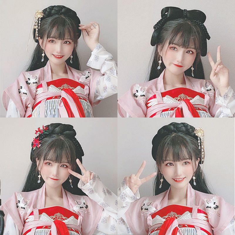 花千骨发箍 汉服假发发箍女发型全头套一体式发包古装古风造型万用垫发套装