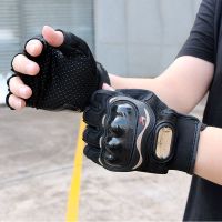 摩托车手套男半指夏 骑行手套半指机车山地车夏季手套装备 SC-03B 黑色(半指) XXL