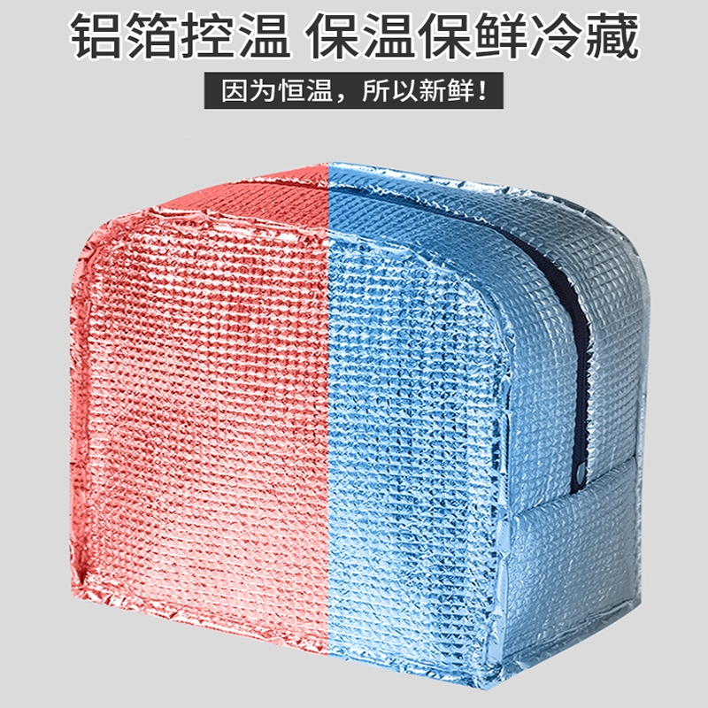 饭盒袋保温便当手提包学生带饭油上班族时光旧巷装餐包加厚铝箔袋子
