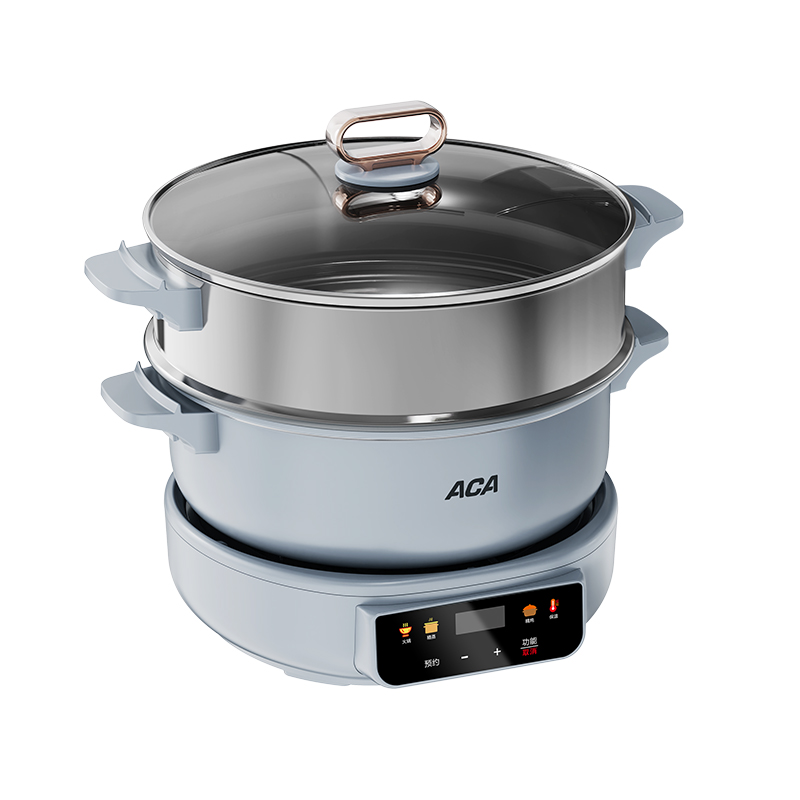 北美电器ACA智能电火锅ALY-G50HG01D三档微电脑控温3升大容量轻巧设计火锅电热锅高清大图