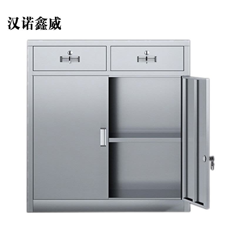 汉诺鑫威室文件柜不锈钢柜子储物柜资料柜档案柜带锁文件柜304二斗下节图片