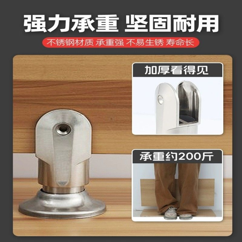 卫生间隔断配件公共厕所不锈钢有无人指示锁隔断专用配件支撑脚--【2个】加厚款--6公分-实心加厚夹头
