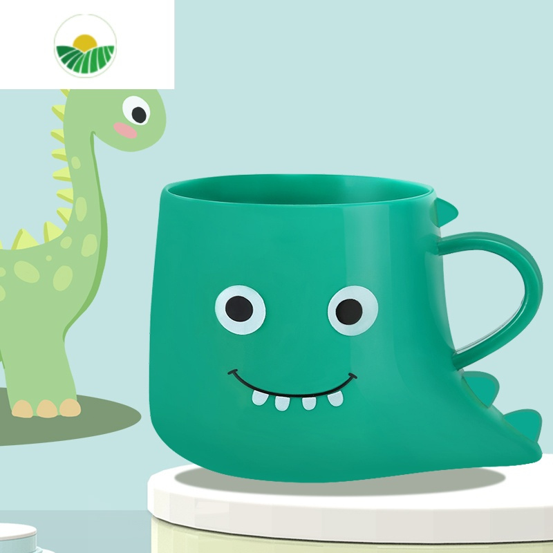 三维工匠儿童水杯卡通小恐龙牙杯宝宝漱口杯家用防摔小杯子牙刷杯男童