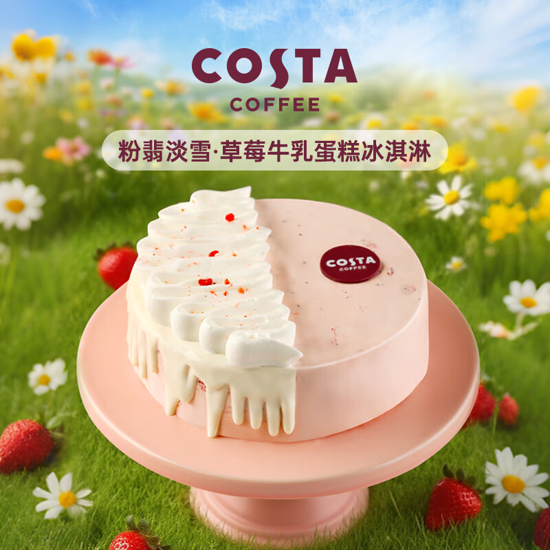 COSTA粉翡淡雪蛋糕冰淇淋 进口奶源香浓绵密 生巧风味甜品 600g/盒