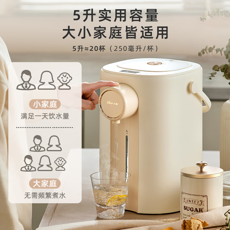 小熊(Bear)智能恒温电热水壶 5升大容量防烫除氯多段保温304不锈钢ZDH-H50E1