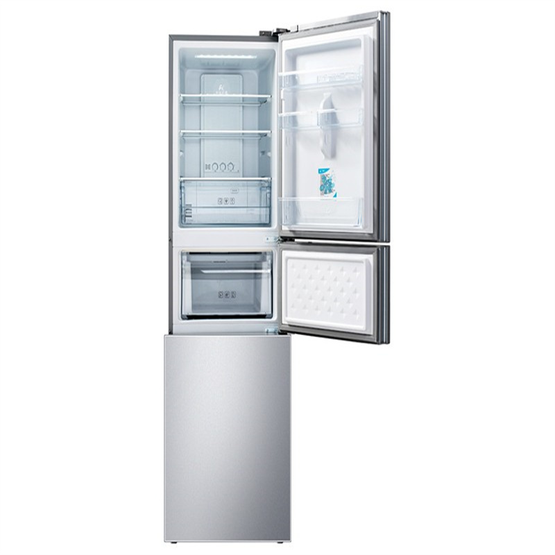 美菱bcd221we3c三门冰箱221l二级效能定频宿舍净味除菌三门极光银