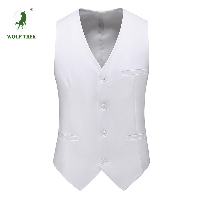 [七匹狼国际公司授权WOLF TREK ]镂空礼服酒店大码西服马甲15个纯色男士修身时尚彩色本命年西装夹