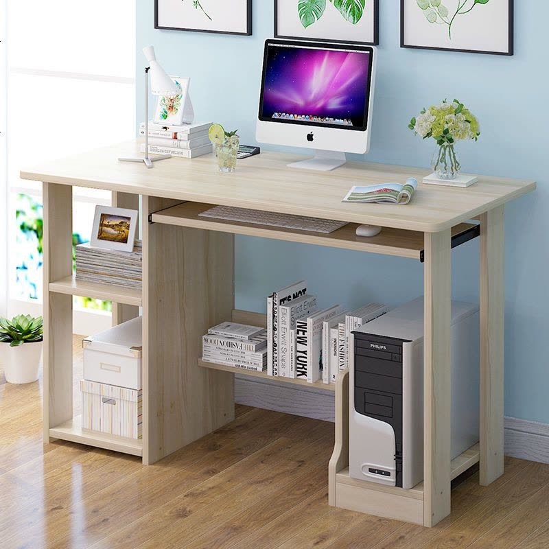 亿家达电脑桌书桌学习桌写字桌台式家用桌子简约现公桌简易 A款简欧暖白色120cm图片