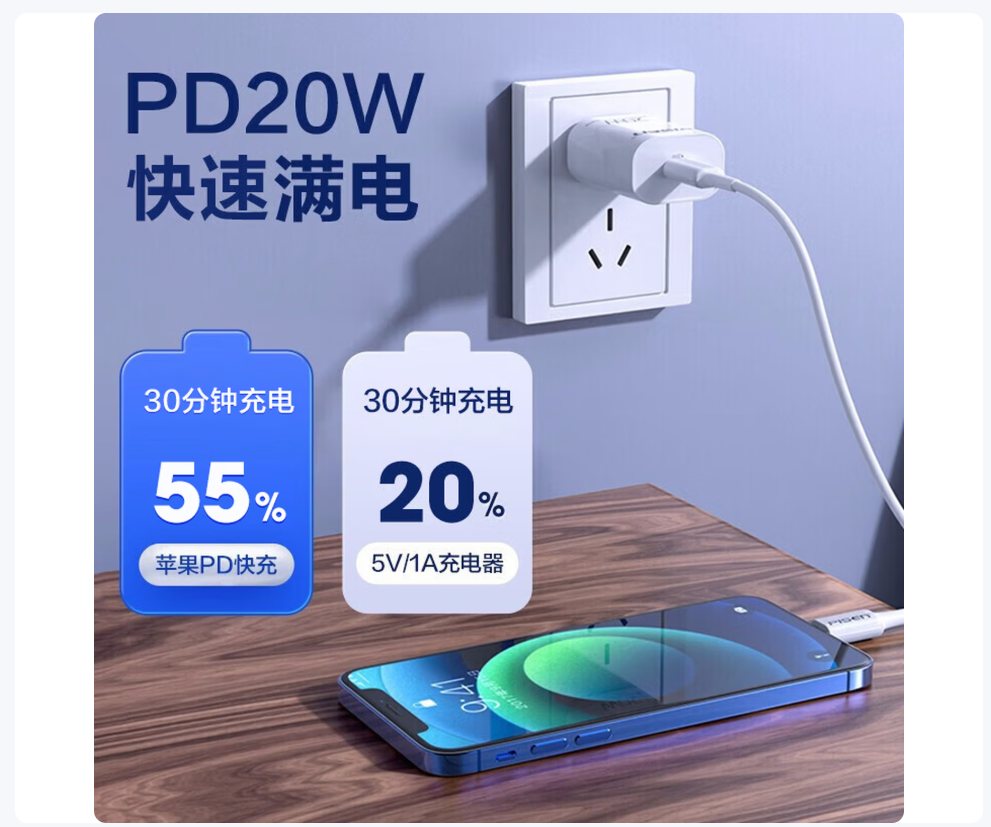 品胜通用线充套装高效快充便携设计智能安全保护通用手机充电器