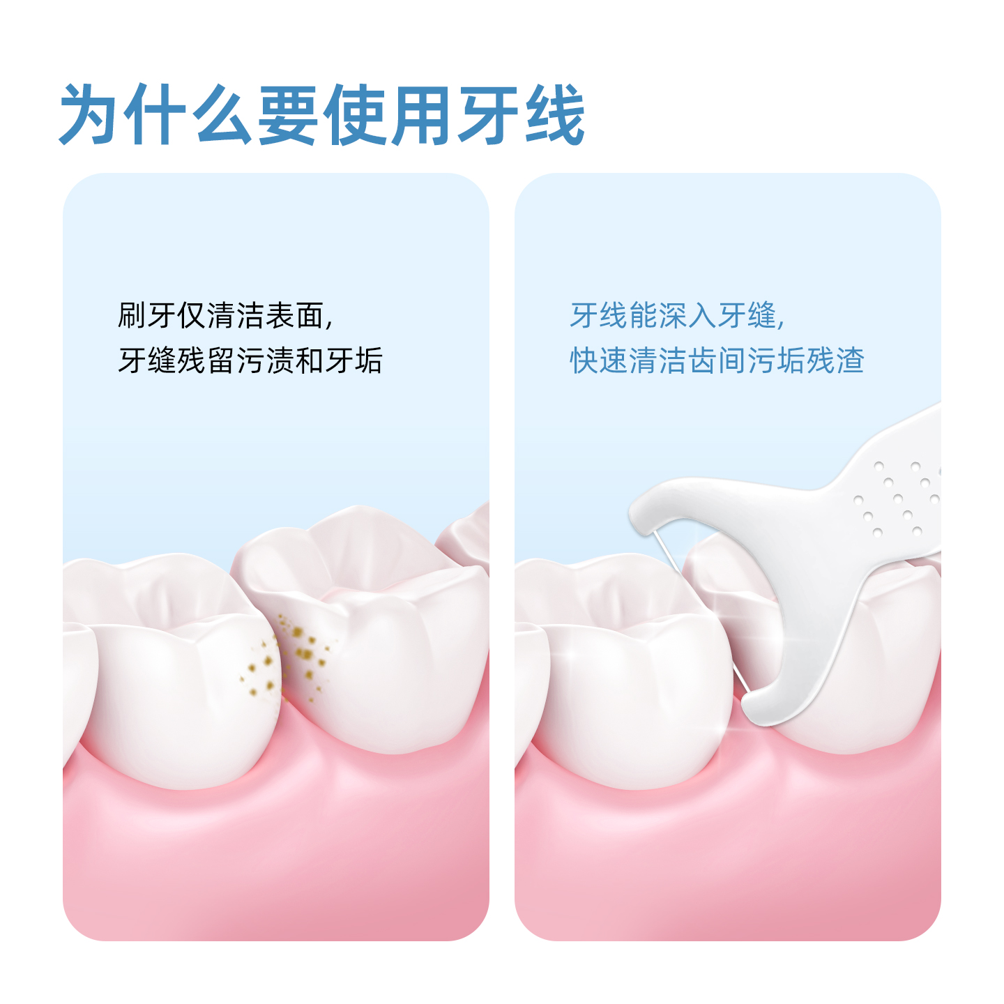 小鹿妈妈(FAWN MUM)牙线后牙全齿牙线棒30支/盒*3盒 共90支高清大图